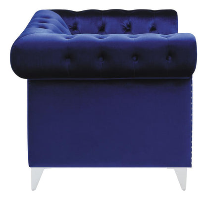 Bleker Blue Tufted Tuxedo Arm Chair - 509483 - Bien Home Furniture &amp; Electronics