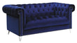 Bleker Tufted Tuxedo Arm Loveseat Blue - 509482 - Bien Home Furniture & Electronics