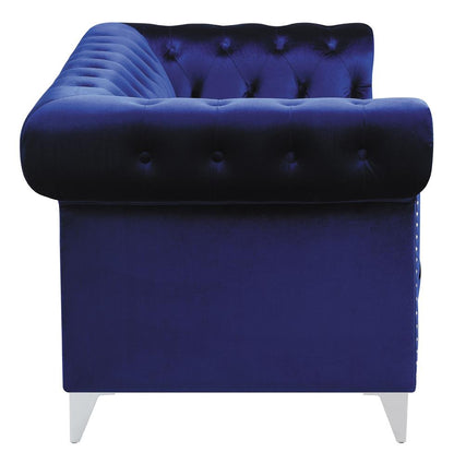 Bleker Tufted Tuxedo Arm Loveseat Blue - 509482 - Bien Home Furniture &amp; Electronics