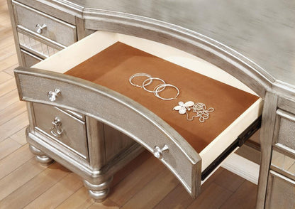 Bling Game 9-Drawer Vanity Desk Metallic Platinum - 204187 - Bien Home Furniture &amp; Electronics
