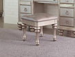 Bling Game Metallic Platinum Upholstered Vanity Stool - 204189 - Bien Home Furniture & Electronics