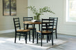 Blondon Brown/Black Dining Table and 4 Chairs (Set of 5) - D413-225 - Bien Home Furniture & Electronics