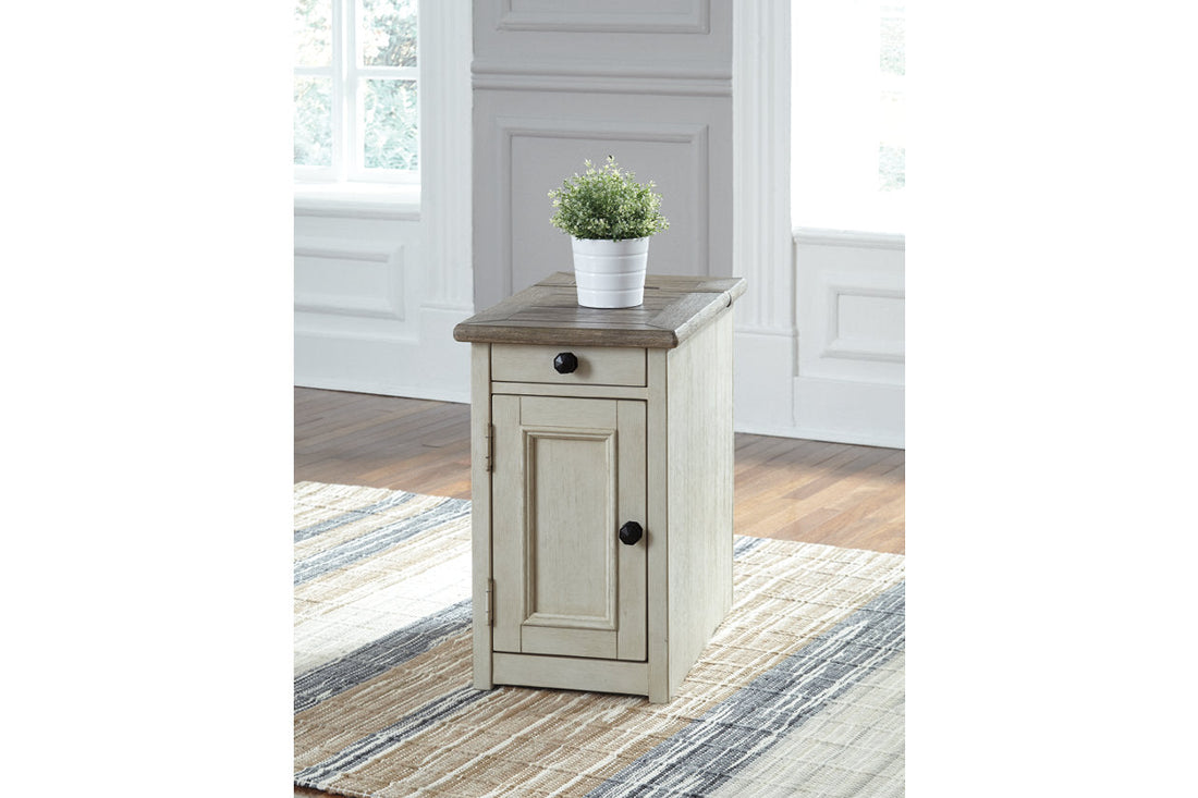 Bolanburg Two-tone Chairside End Table with USB Ports &amp; Outlets - T637-7 - Bien Home Furniture &amp; Electronics
