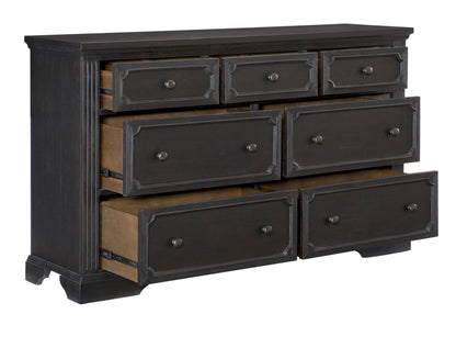 Bolingbrook Wire-Brushed Charcoal Dresser - 1647-5 - Bien Home Furniture &amp; Electronics