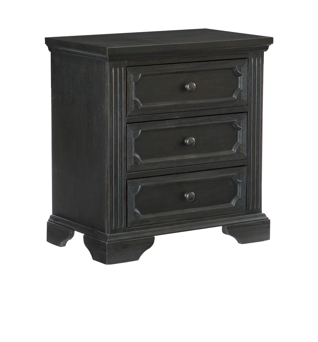 Bolingbrook Wire-Brushed Charcoal Nightstand - 1647-4 - Bien Home Furniture &amp; Electronics