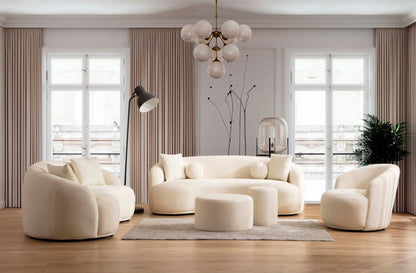 Bonita Ivory Boucle Loveseat - BONITAIVORY-L - Bien Home Furniture &amp; Electronics