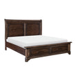 Boone Rustic Brown Queen Platform Bed with Footboard Storage - 1406-1* - Bien Home Furniture & Electronics