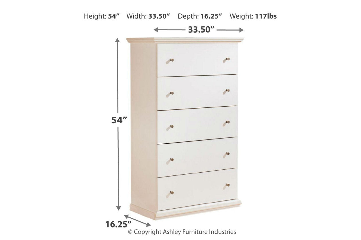 Bostwick Shoals White Chest of Drawers - B139-46 - Bien Home Furniture &amp; Electronics