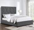 Bowfield Upholstered Bed with Nailhead Trim Charcoal - 315900KE - Bien Home Furniture & Electronics