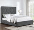 Bowfield Upholstered Bed with Nailhead Trim Charcoal - 315900Q - Bien Home Furniture & Electronics