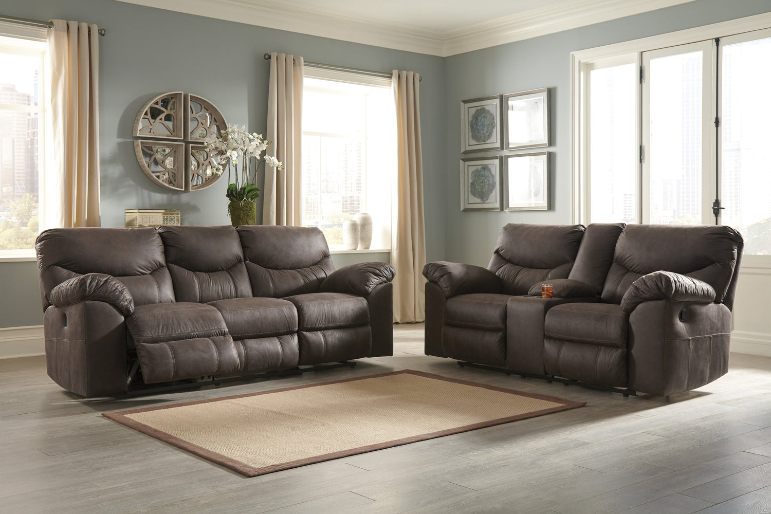 Boxberg Teak Reclining Living Room Set - SET | 3380388 | 3380394 | 3380325 - Bien Home Furniture &amp; Electronics