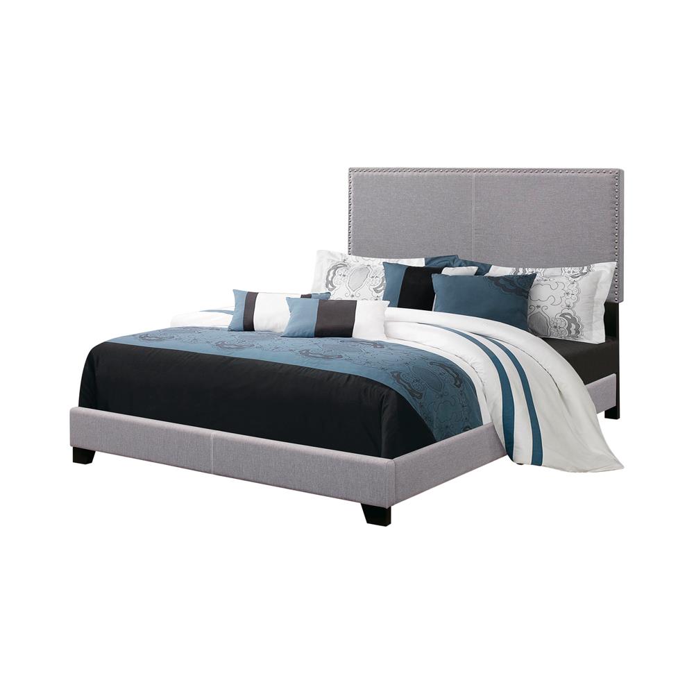 Boyd Queen Upholstered Bed with Nailhead Trim Gray - 350071Q - Bien Home Furniture &amp; Electronics