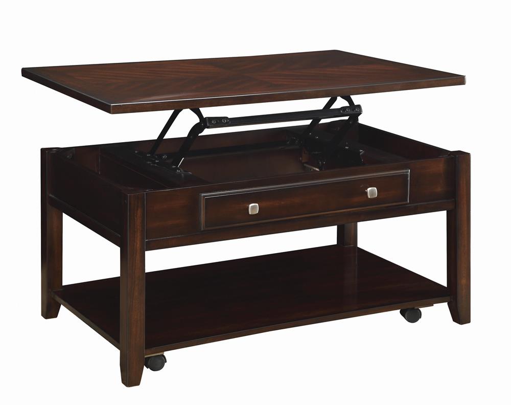 Bradford Walnut Rectangular Lift Top Coffee Table - 721038 - Bien Home Furniture &amp; Electronics