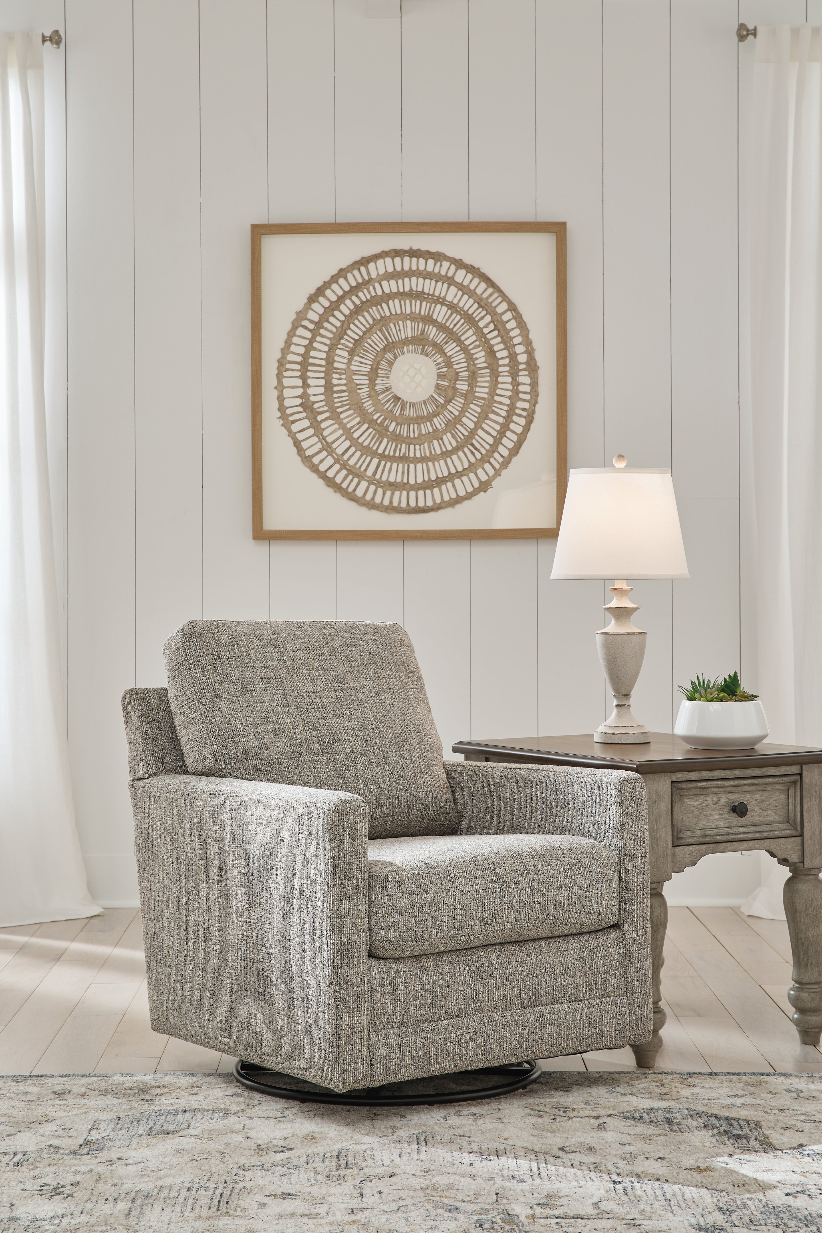 Bralynn Linen Swivel Glider Accent Chair - 3510342 - Bien Home Furniture &amp; Electronics