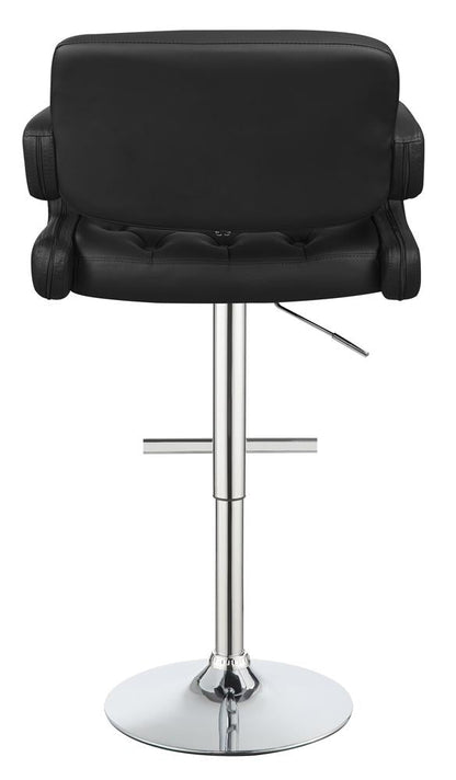 Brandi Black/Chrome 29&quot; Adjustable Height Bar Stool - 102555 - Bien Home Furniture &amp; Electronics