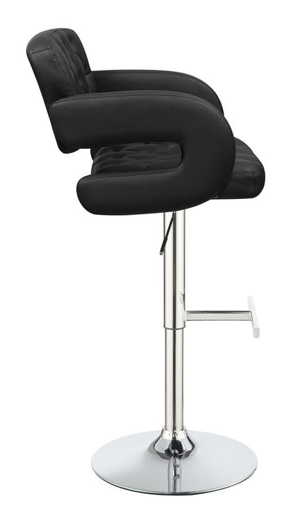 Brandi Black/Chrome 29&quot; Adjustable Height Bar Stool - 102555 - Bien Home Furniture &amp; Electronics