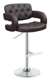 Brandi Chrome/Brown 29" Adjustable Height Bar Stool - 102556 - Bien Home Furniture & Electronics