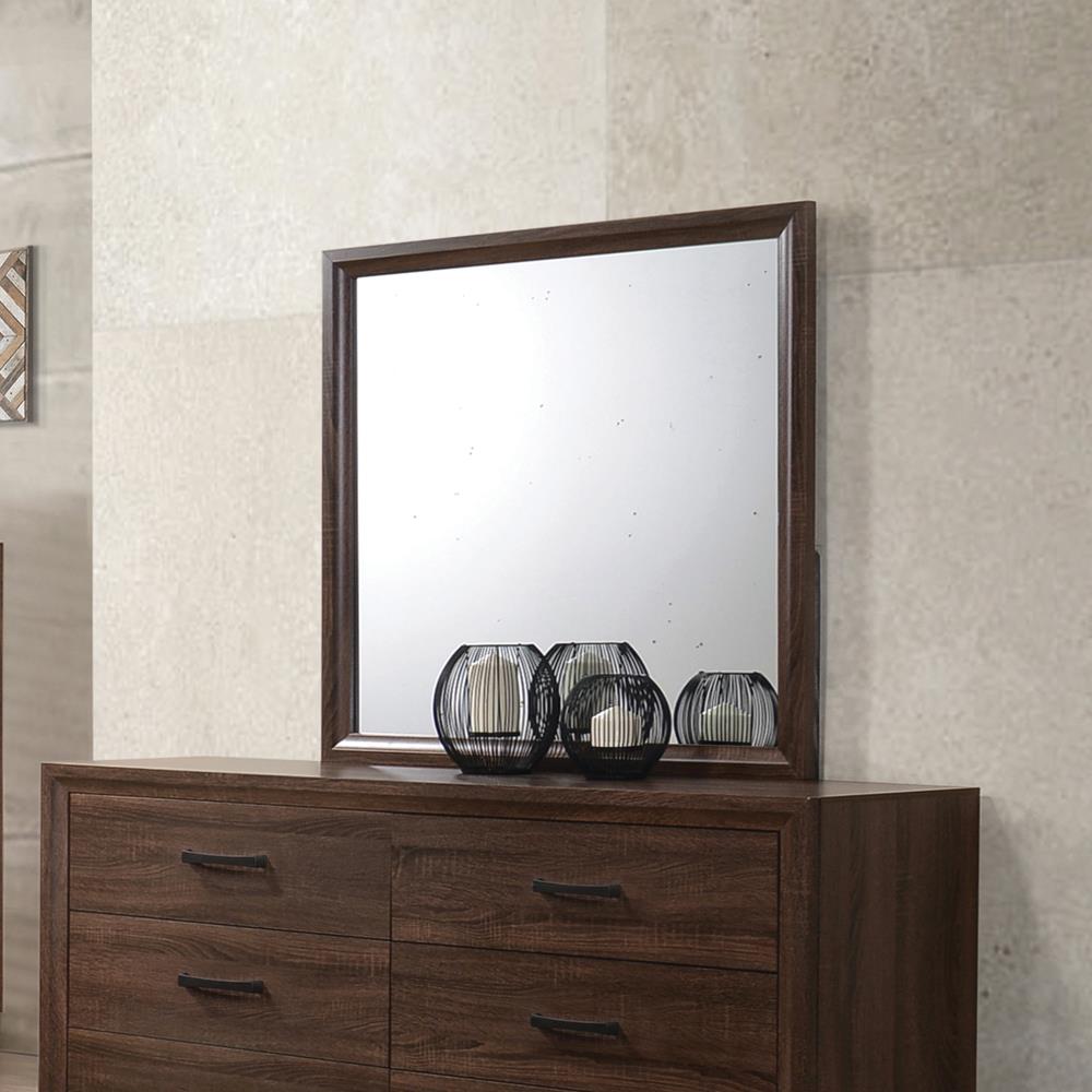 Brandon Medium Warm Brown Framed Mirror - 205324 - Bien Home Furniture &amp; Electronics