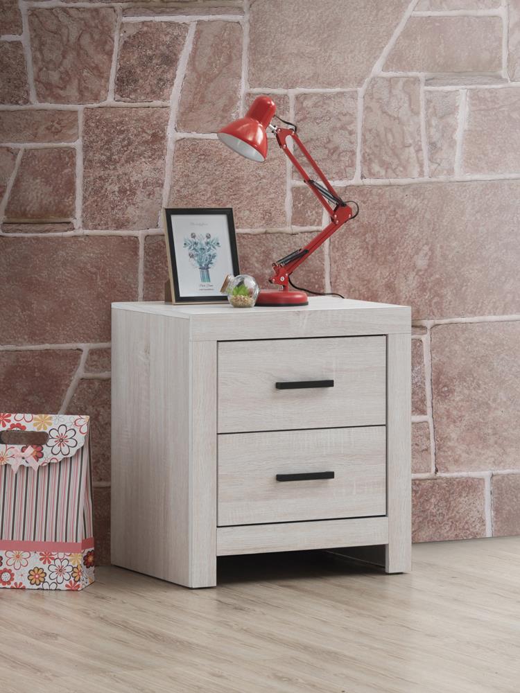 Brantford 2-Drawer Nightstand Coastal White - 207052 - Bien Home Furniture &amp; Electronics