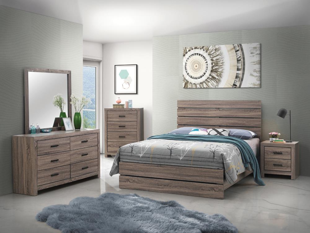 Brantford 5-Piece Queen Panel Bedroom Set Barrel Oak - 207041Q-S5 - Bien Home Furniture &amp; Electronics