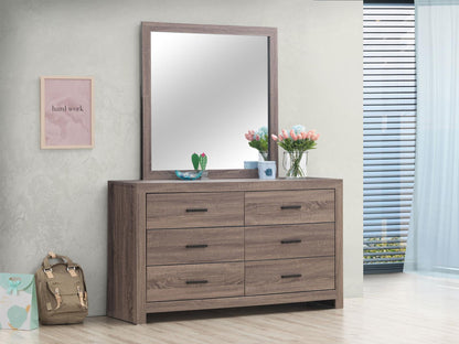 Brantford 6-drawer Dresser with Mirror Barrel Oak - 207043M - Bien Home Furniture &amp; Electronics
