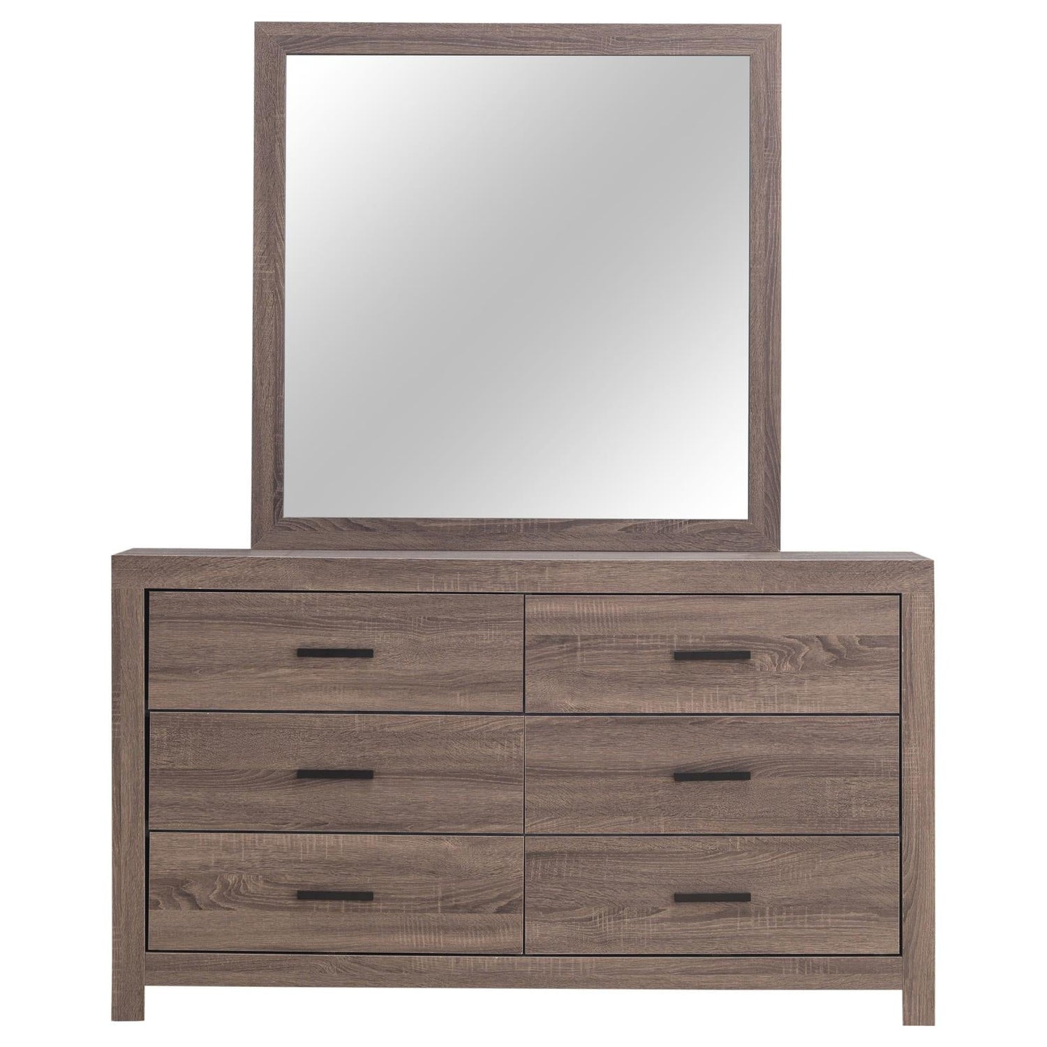 Brantford 6-drawer Dresser with Mirror Barrel Oak - 207043M - Bien Home Furniture &amp; Electronics