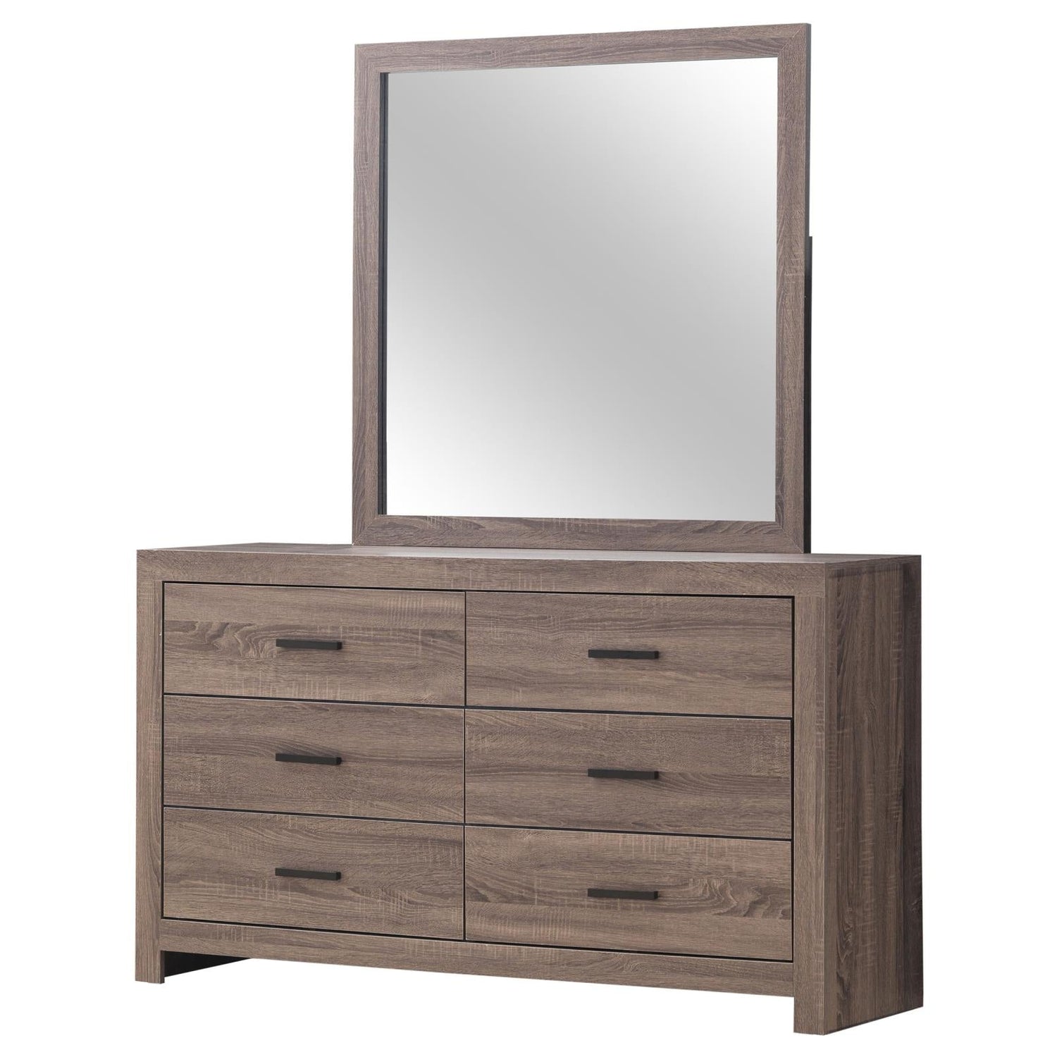 Brantford 6-drawer Dresser with Mirror Barrel Oak - 207043M - Bien Home Furniture &amp; Electronics