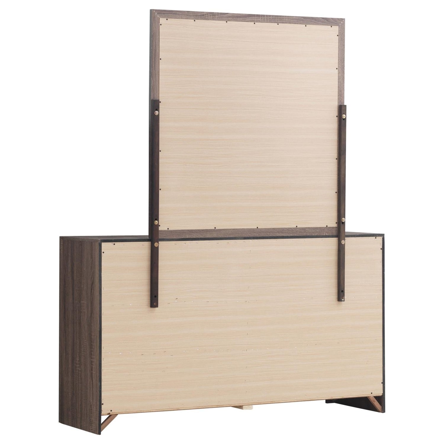 Brantford 6-drawer Dresser with Mirror Barrel Oak - 207043M - Bien Home Furniture &amp; Electronics