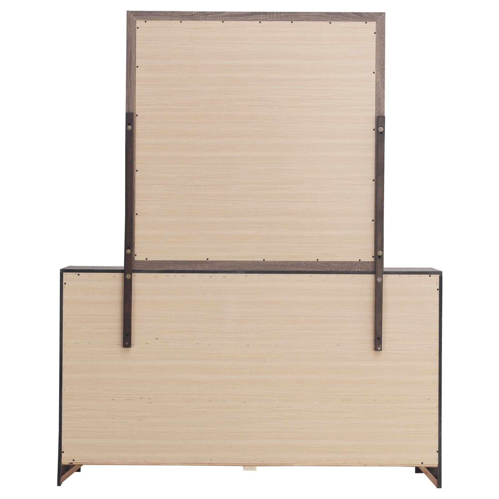 Brantford 6-drawer Dresser with Mirror Barrel Oak - 207043M - Bien Home Furniture &amp; Electronics