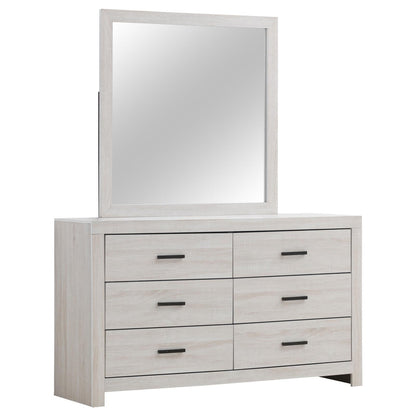 Brantford 6-drawer Dresser with Mirror Coastal White - 207053M - Bien Home Furniture &amp; Electronics