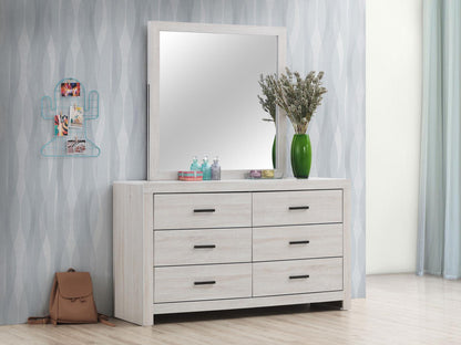 Brantford 6-drawer Dresser with Mirror Coastal White - 207053M - Bien Home Furniture &amp; Electronics