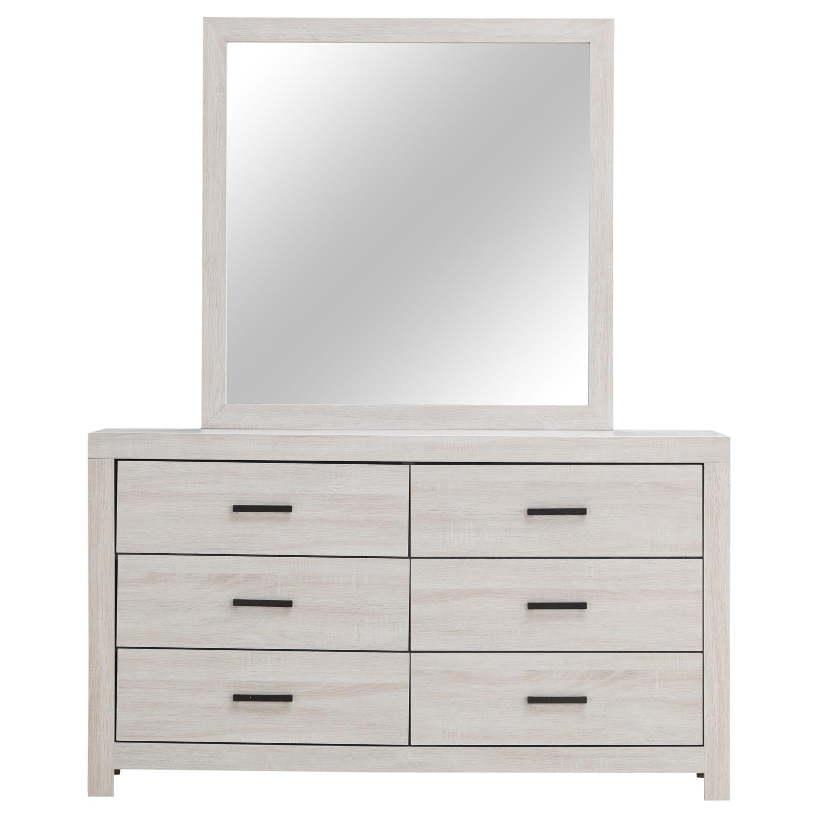 Brantford 6-drawer Dresser with Mirror Coastal White - 207053M - Bien Home Furniture &amp; Electronics