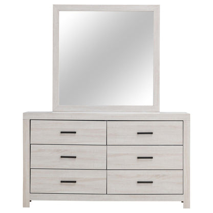 Brantford 6-drawer Dresser with Mirror Coastal White - 207053M - Bien Home Furniture &amp; Electronics