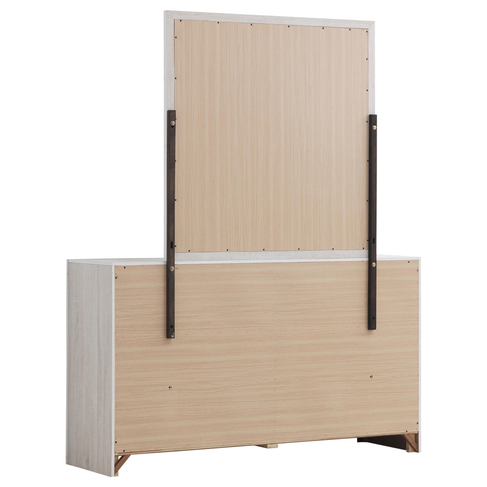 Brantford 6-drawer Dresser with Mirror Coastal White - 207053M - Bien Home Furniture &amp; Electronics