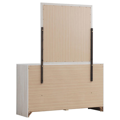 Brantford 6-drawer Dresser with Mirror Coastal White - 207053M - Bien Home Furniture &amp; Electronics