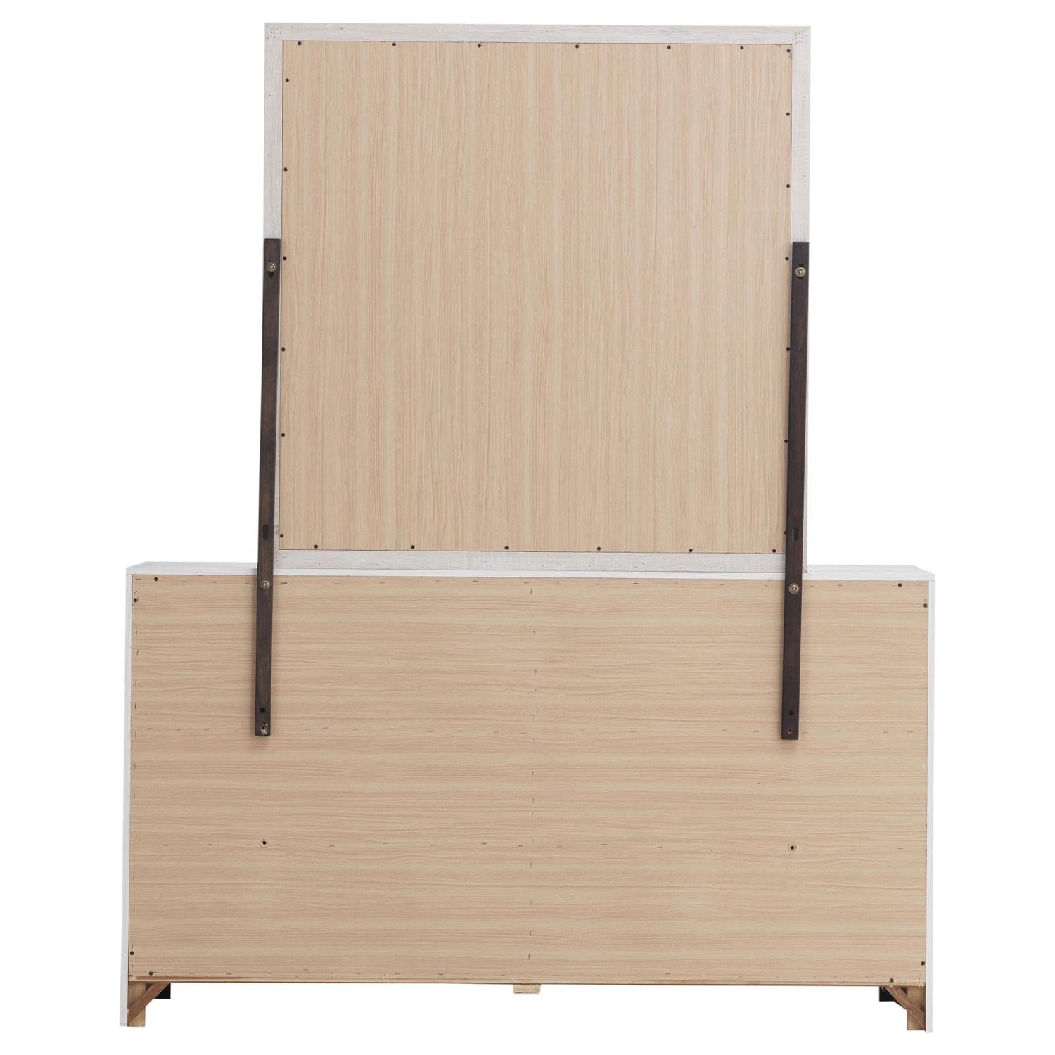 Brantford 6-drawer Dresser with Mirror Coastal White - 207053M - Bien Home Furniture &amp; Electronics