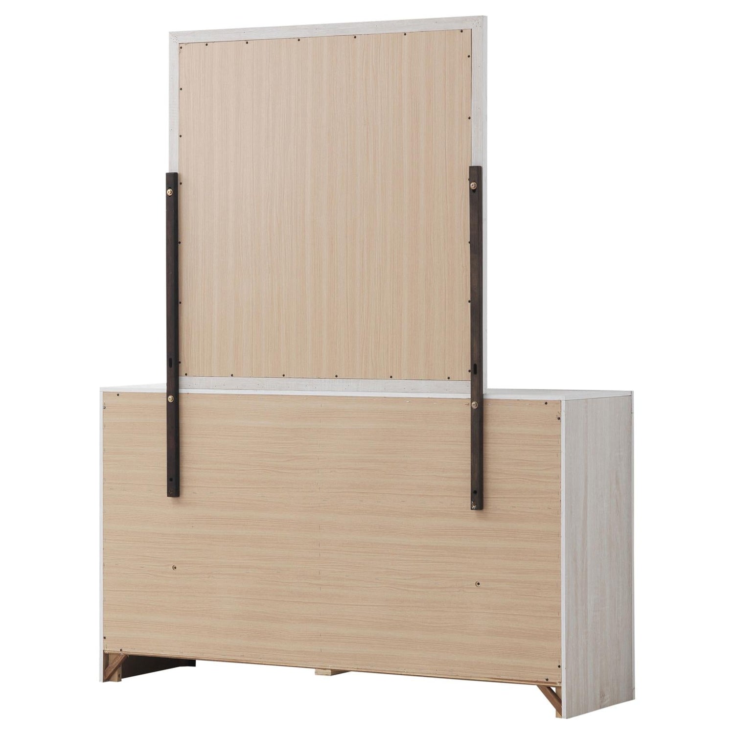Brantford 6-drawer Dresser with Mirror Coastal White - 207053M - Bien Home Furniture &amp; Electronics