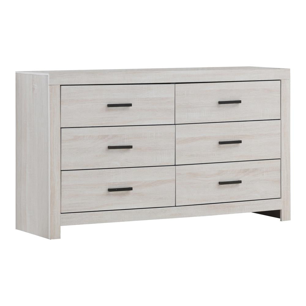 Brantford Coastal White 6-Drawer Dresser - 207053 - Bien Home Furniture &amp; Electronics