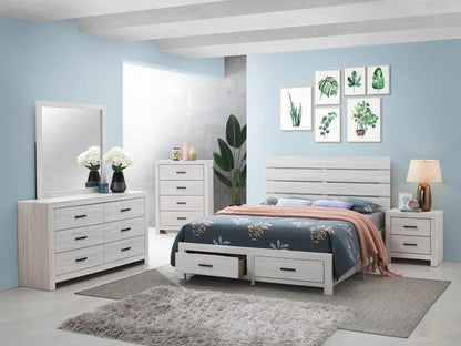 Brantford Coastal White Storage Platform Bedroom Set - SET | 207050Q | 207052 | 207055 - Bien Home Furniture &amp; Electronics