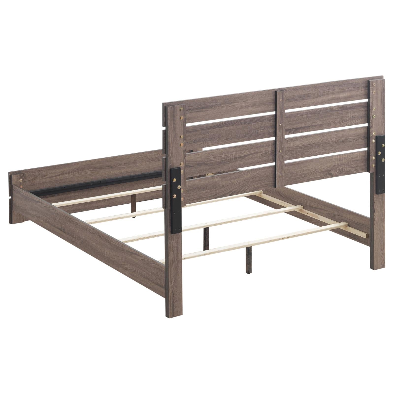 Brantford Eastern King Panel Bed Barrel Oak - 207041KE - Bien Home Furniture &amp; Electronics