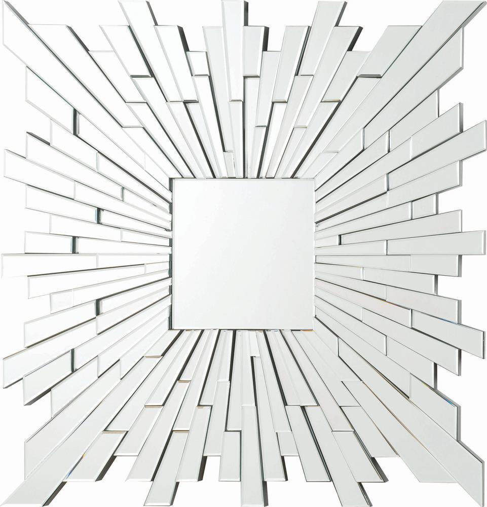 Brantley Silver Square Sunburst Wall Mirror - 901785 - Bien Home Furniture &amp; Electronics