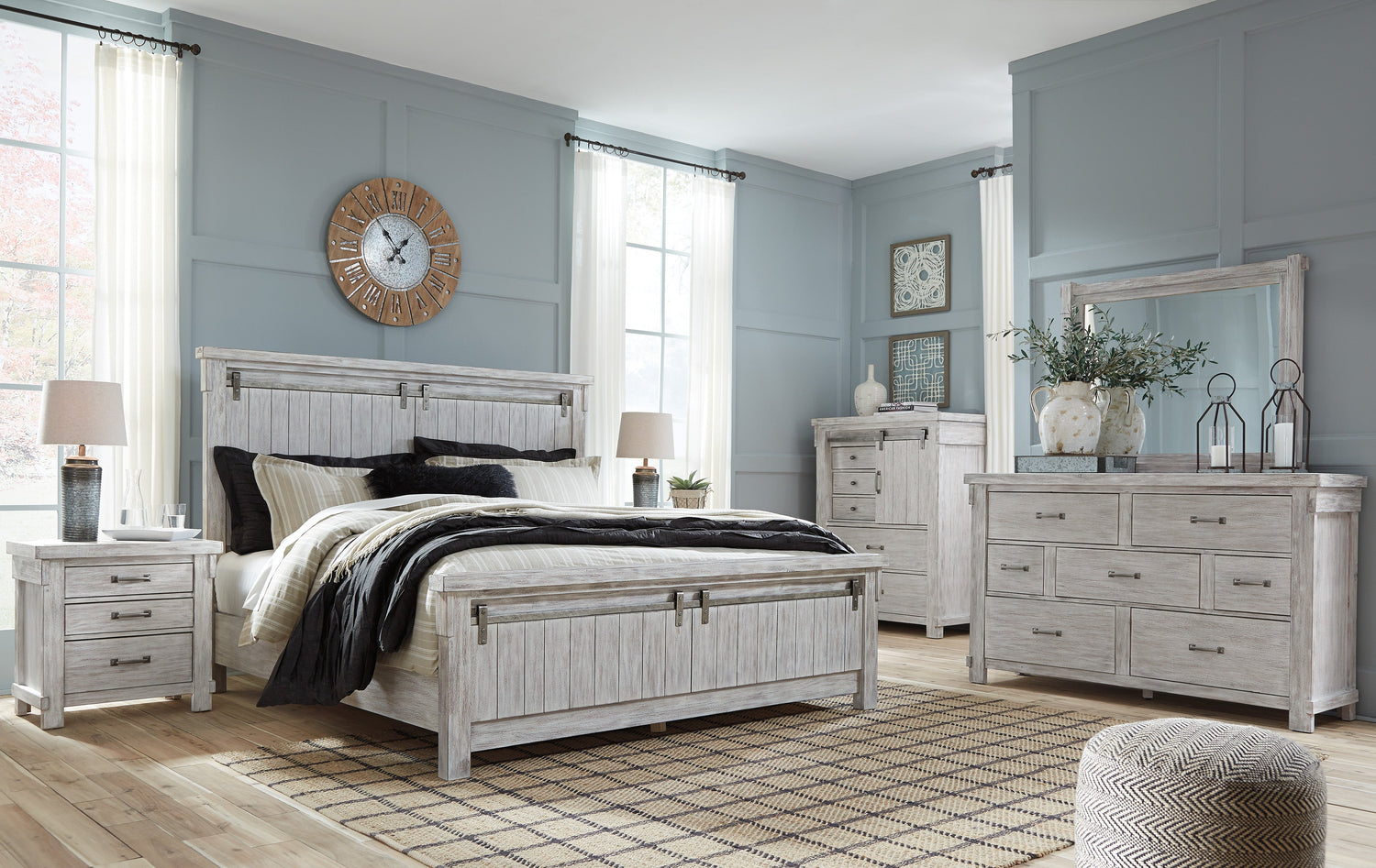 Brashland Linen Panel Bedroom Set - SET | B740-54 | B740-57 | B740-96 | B740-93 | B740-46 - Bien Home Furniture &amp; Electronics