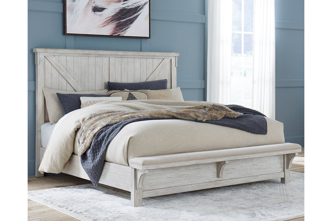 Brashland White King Panel Bed - SET | B740-156 | B740-158 | B740-97 - Bien Home Furniture &amp; Electronics
