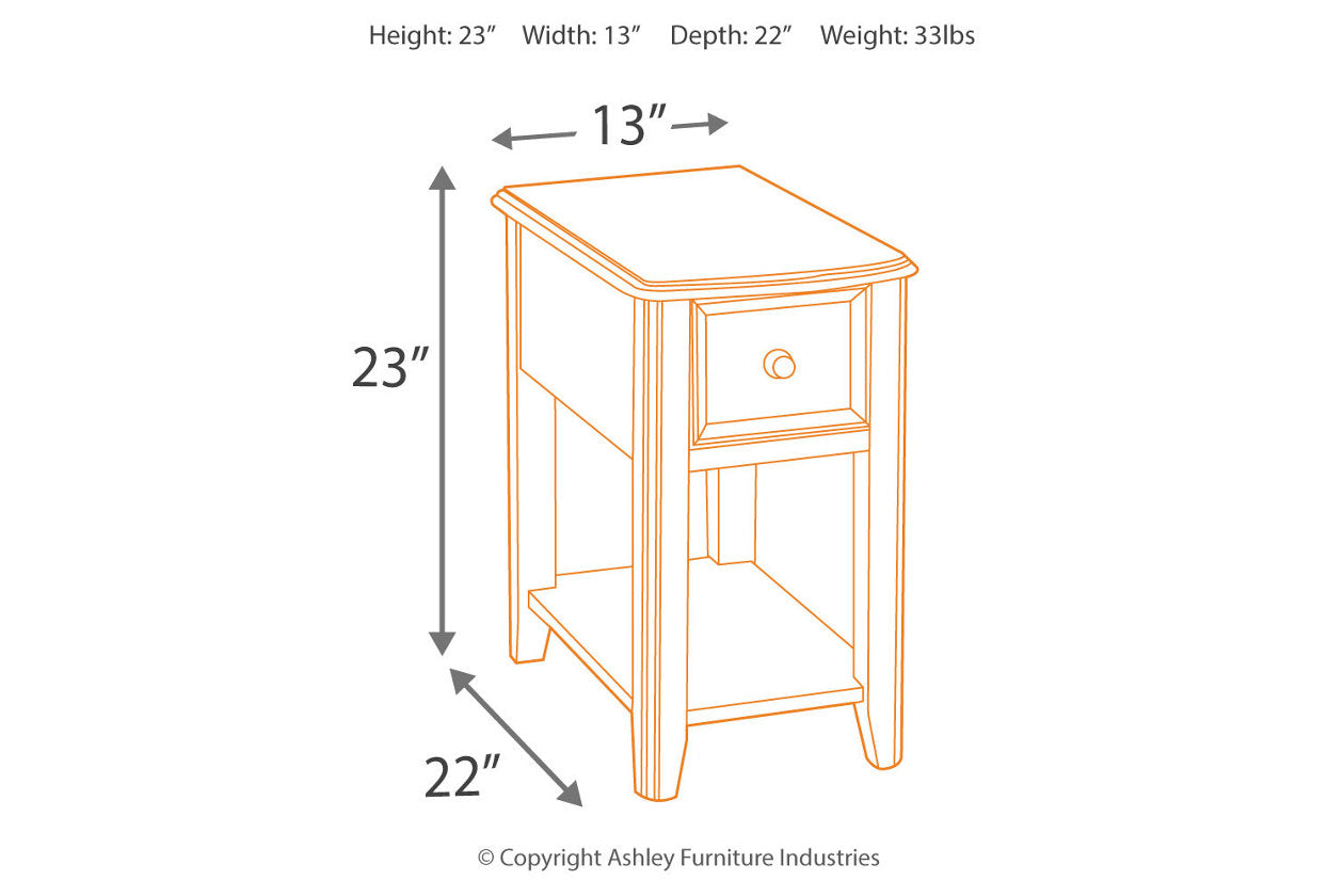 Breegin Almost Black Chairside End Table - T007-371 - Bien Home Furniture &amp; Electronics