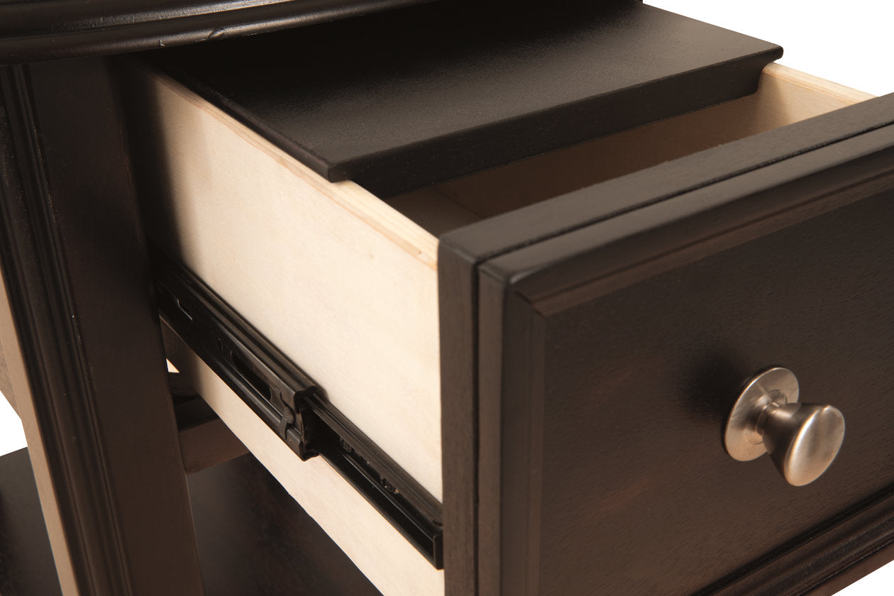 Breegin Almost Black Chairside End Table - T007-371 - Bien Home Furniture &amp; Electronics