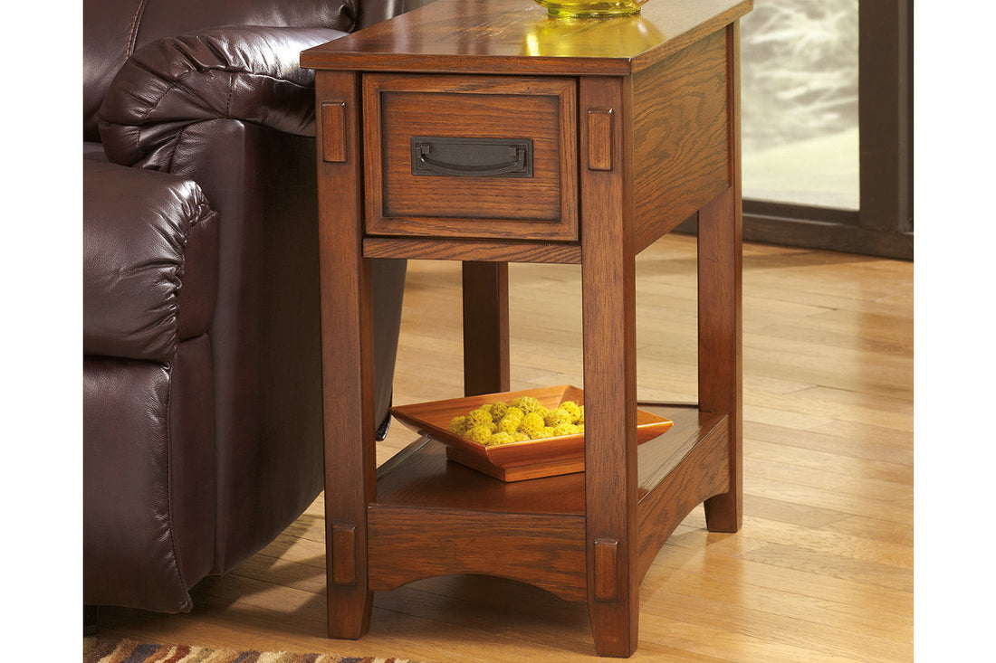 Breegin Brown Chairside End Table - T007-319 - Bien Home Furniture &amp; Electronics