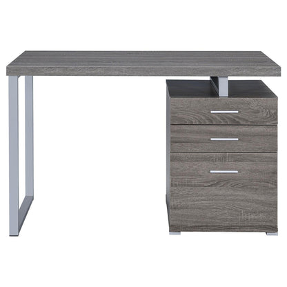Brennan Weathered Gray 3-Drawer Office Desk - 800520 - Bien Home Furniture &amp; Electronics