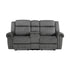 Brennen Charcoal Double Reclining Loveseat with Center Console - 9204CC-2 - Bien Home Furniture & Electronics