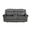 Brennen Charcoal Double Reclining Loveseat with Center Console - 9204CC-2 - Bien Home Furniture & Electronics