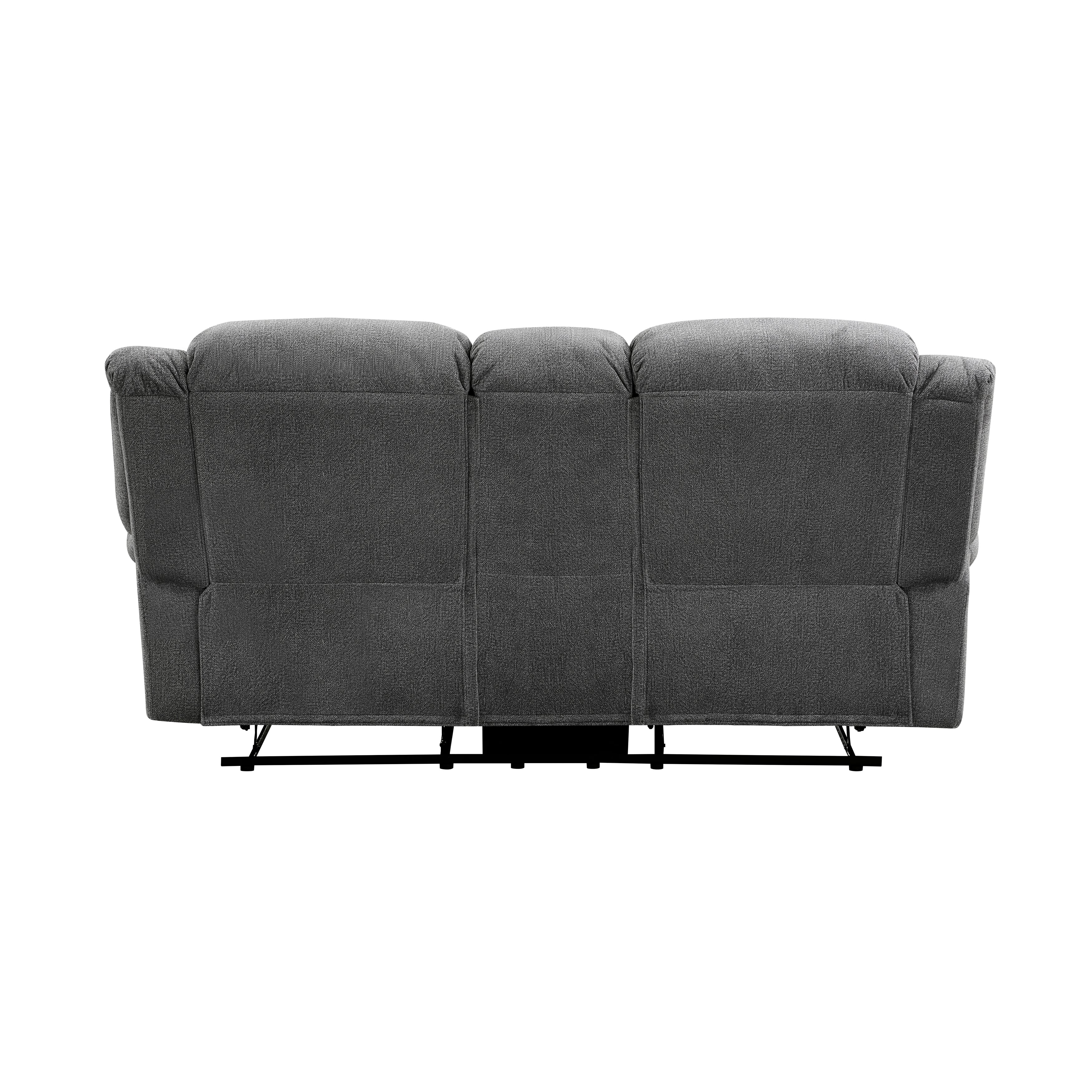 Brennen Charcoal Double Reclining Loveseat with Center Console - 9204CC-2 - Bien Home Furniture &amp; Electronics